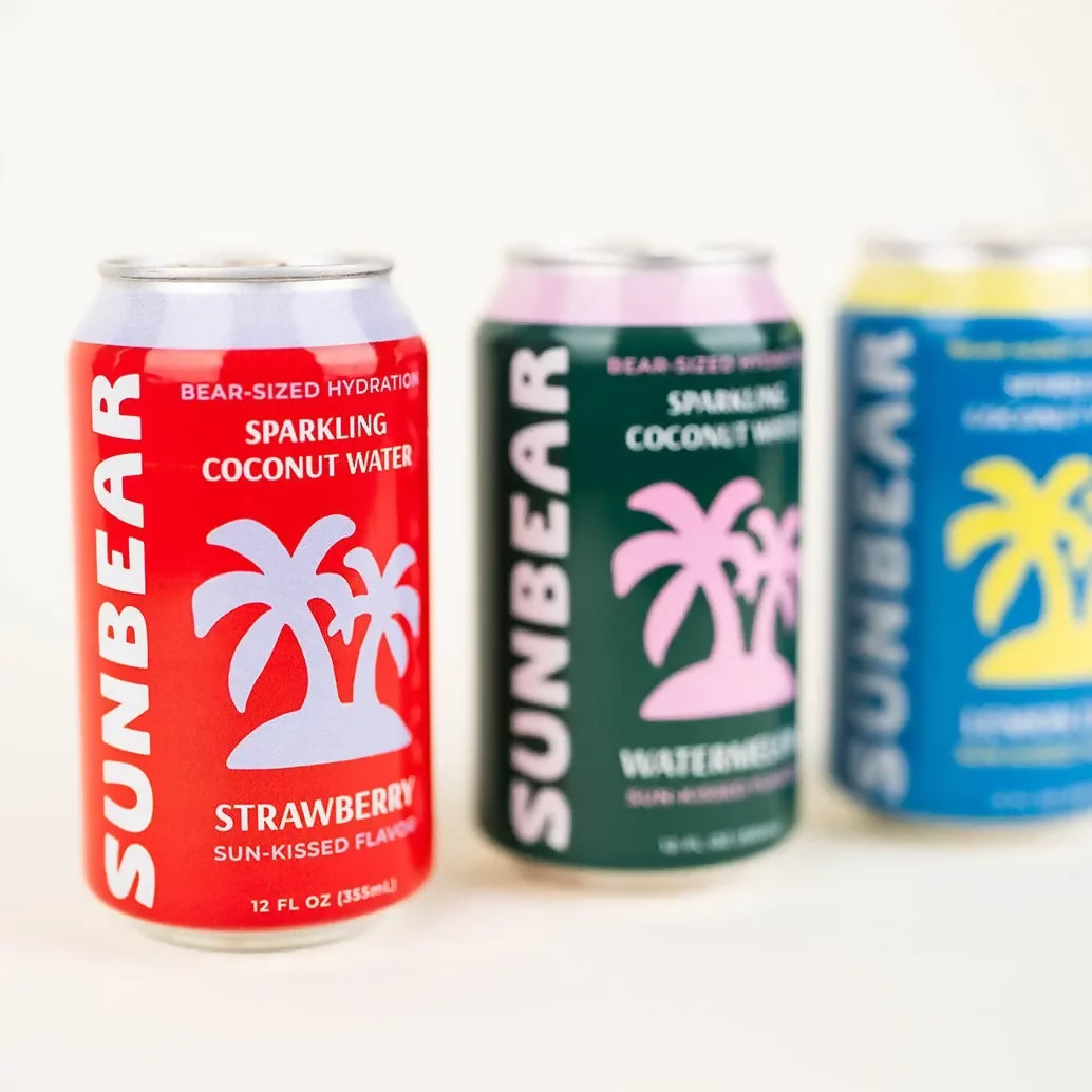 Sunbear Sparkling Coconut Water Strawberry Cans - 12 Cans