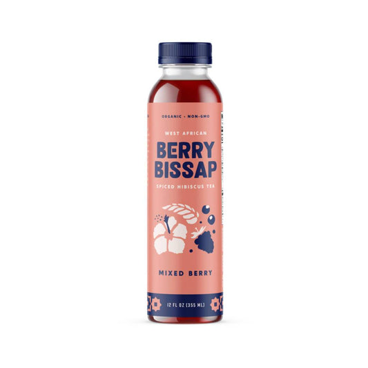 Organic Mixed Berry Bissap Hibiscus Tea Bottles - 12 Pack