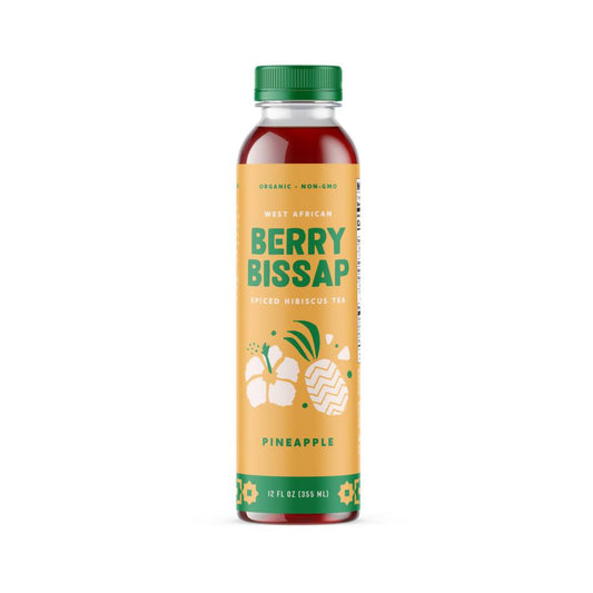 Organic Pineapple Bissap Hibiscus Tea Bottles - 12 Pack