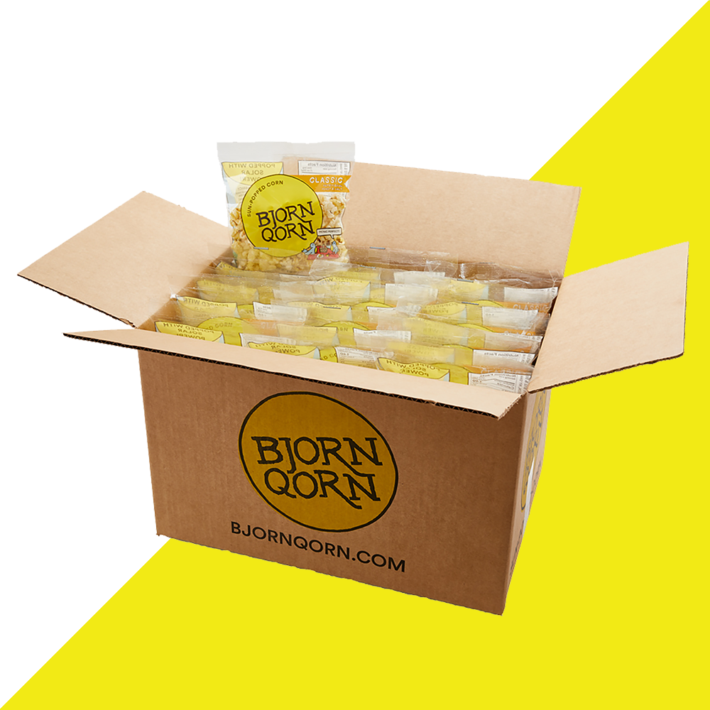 Bjorn Qorn Popcorn 30 Pack x 1oz bags case by Farm2Me