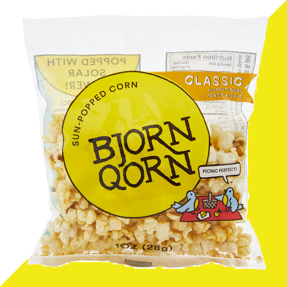 Bjorn Qorn Popcorn Classic Bags - 15-Pack x 1oz Bag case by Farm2Me