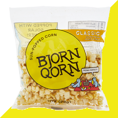 Bjorn Qorn Popcorn Classic Bags - 15-Pack x 1oz Bag case by Farm2Me