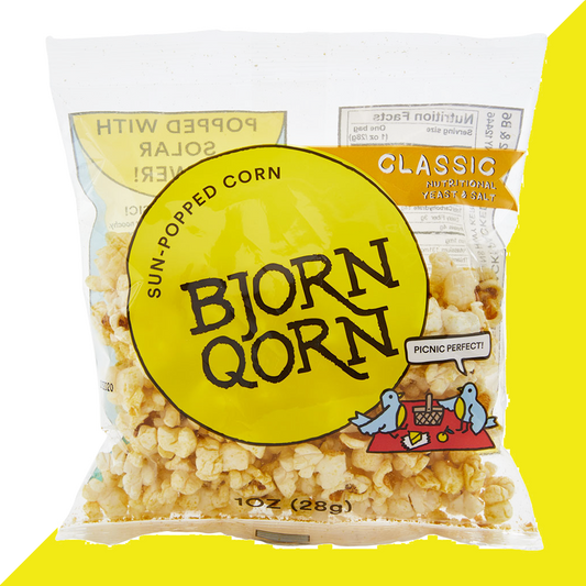 Bjorn Qorn Popcorn Classic Bags - 15 Packs x 1oz