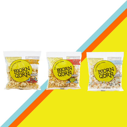 Bjorn Qorn Mix Popcorn Bags - 15-Pack x 1oz Bag case by Farm2Me