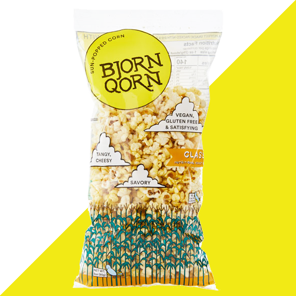 Bjorn Qorn Popcorn Classic Bags - 12-Pack x 3oz Bag by Farm2Me