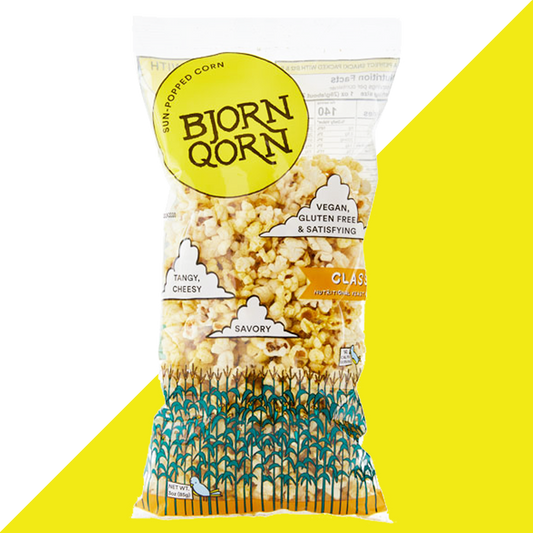 Bjorn Qorn Popcorn Classic Bags - 12-Pack x 3oz Bag by Farm2Me