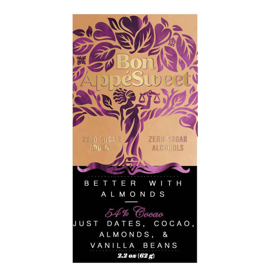 Bon AppeSweet Date-Sweetened Almond Chocolate Bars - 12 x 2.2 oz