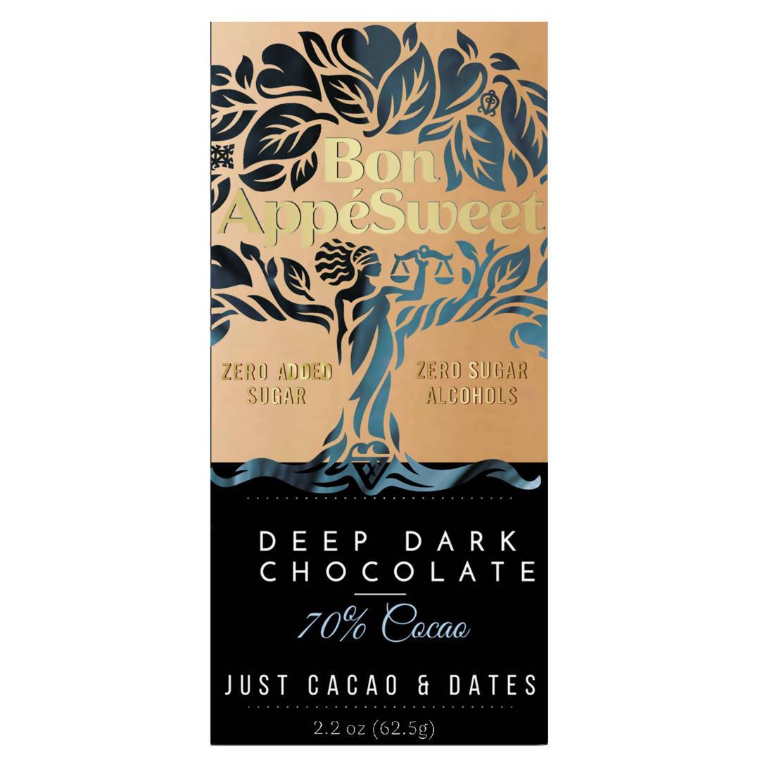 Bon AppeSweet Date-Sweetened Deep Dark Chocolate Bars - 12 x 2.2 oz