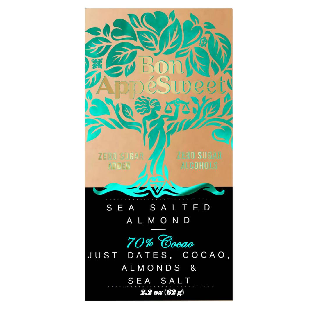 Bon AppeSweet Date-Sweetened Sea Salted Almond Chocolate Bars - 12 x 2.2 oz