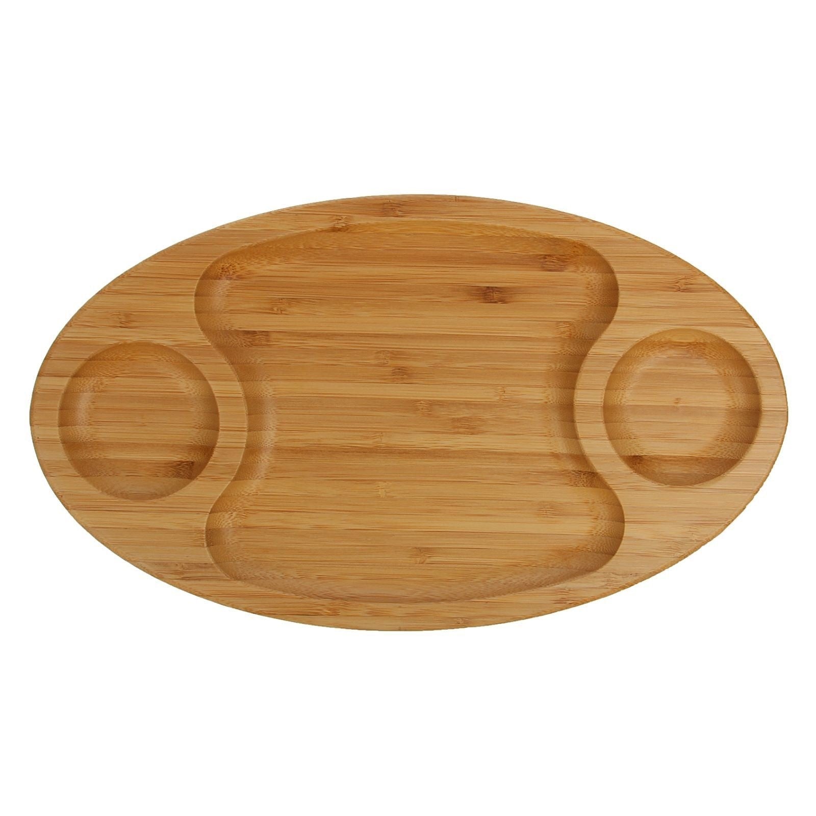 Bamboo 3 Section Platter 14" inch X 8" inch -1