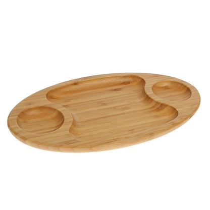 Bamboo 3 Section Platter 14" inch X 8" inch -2