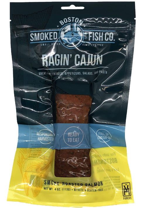 Boston Smoked Fish Co’s Ragin' Cajun Salmon Portions (Hot Smoked) - 12 x 4 oz