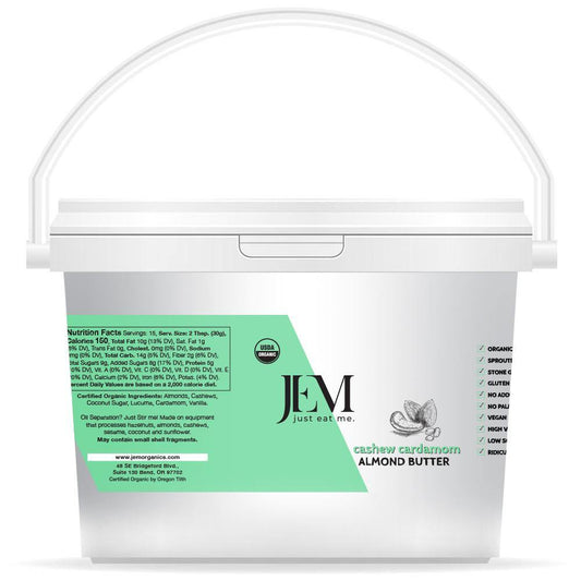 JEM Organics Cashew Cardamom Almond Butter - Bulk Bucket 8 lb by Farm2Me