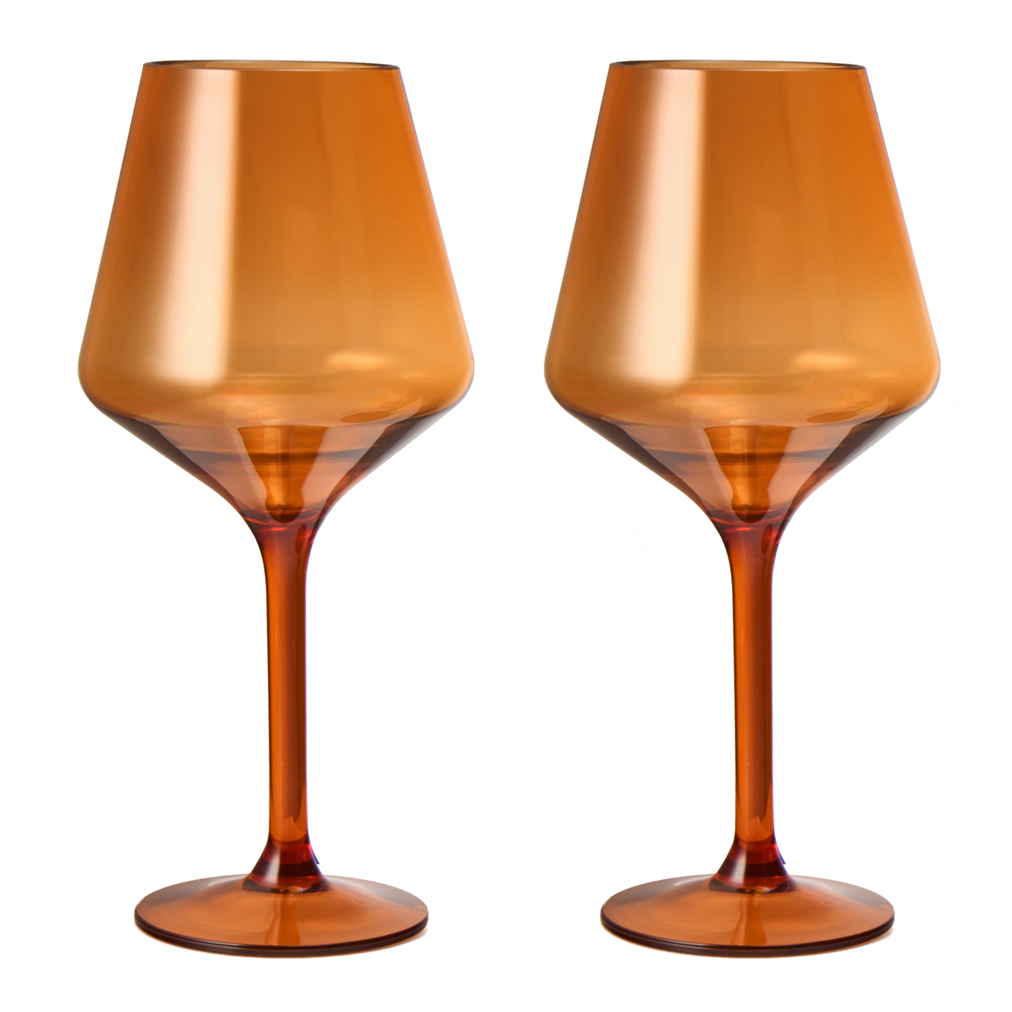 Burnt Orange Floating Wine Glasses - Set of 2