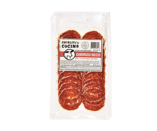 Charlito’s Cocina Chorizo Seco - Dry Cured Mild Chorizo (Presliced) - 15 x 3oz by Farm2Me