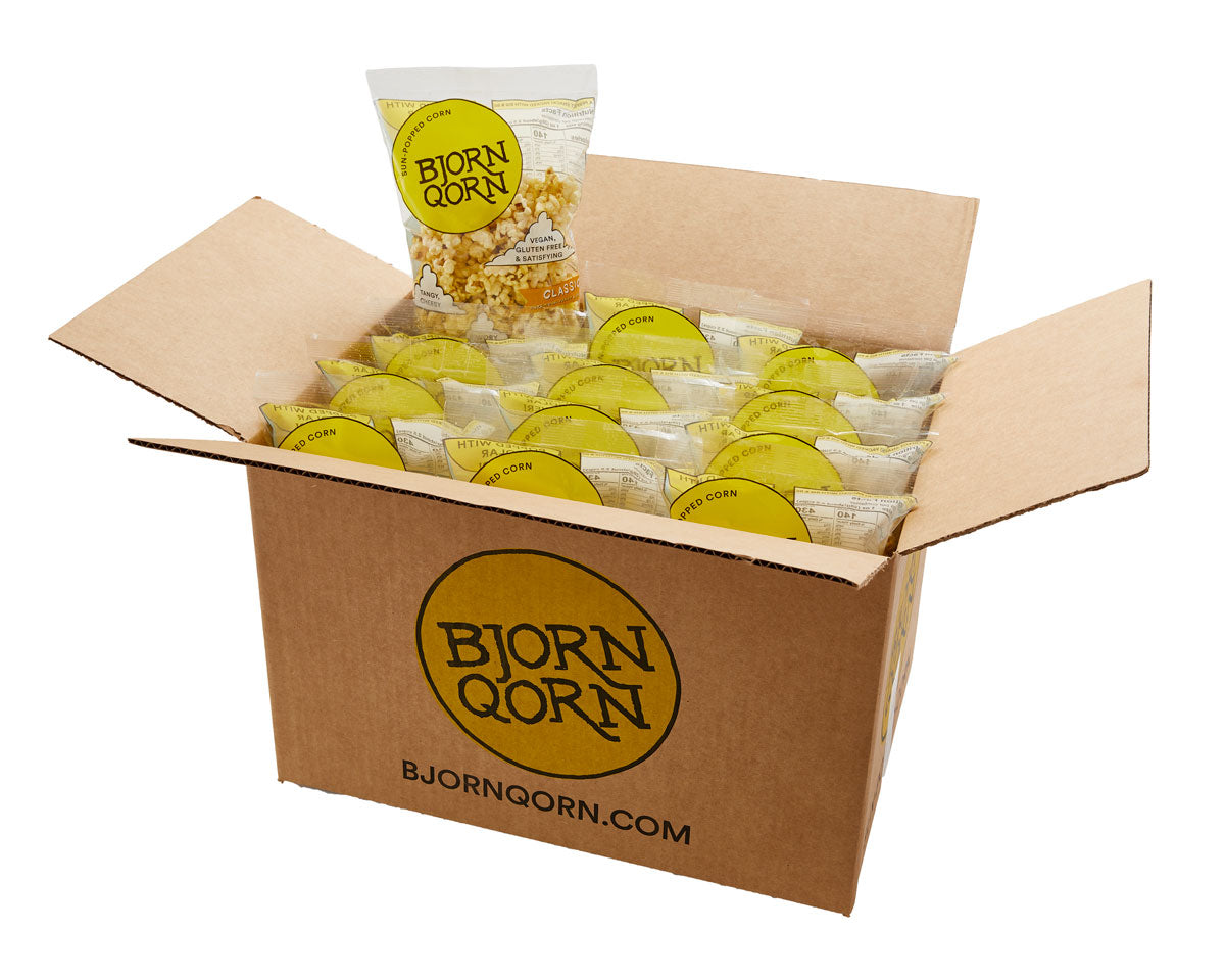 Bjorn Qorn Popcorn Classic Bags - 12-Pack x 3oz Bag by Farm2Me