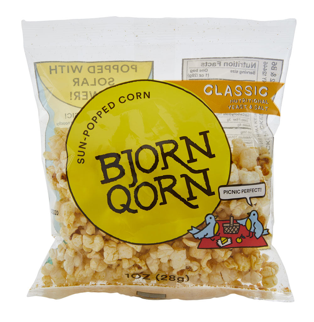 Bjorn Qorn Popcorn 30 Pack x 1oz bags case by Farm2Me