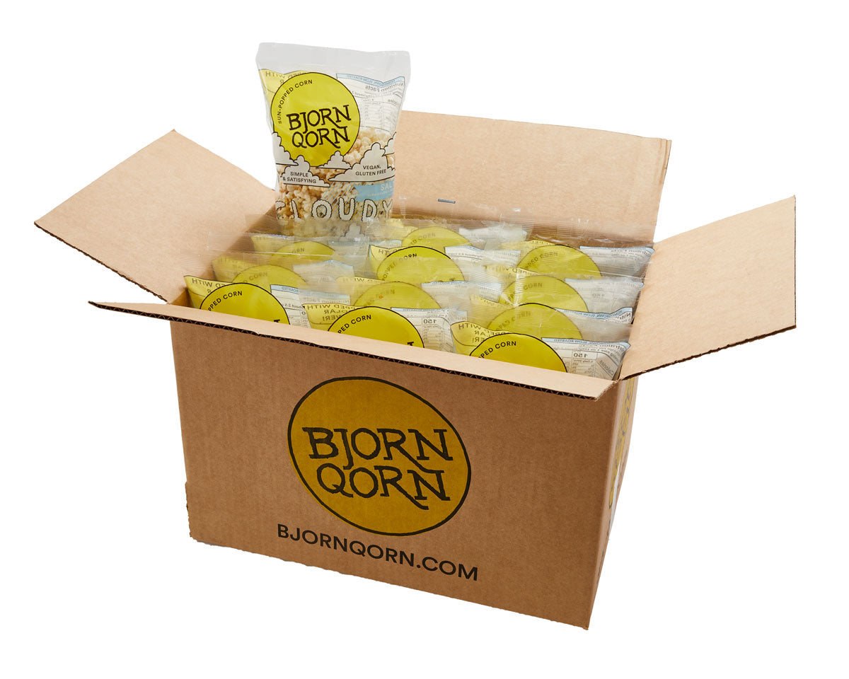 Bjorn Qorn Cloudy Popcorn Bags -12-Pack x 3oz Bag case by Farm2Me