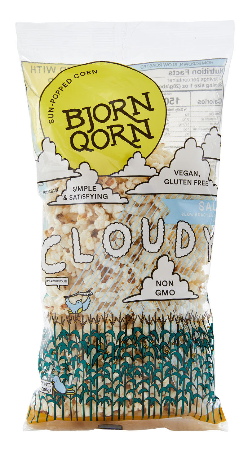 Bjorn Qorn Cloudy Popcorn Bags -12-Pack x 3oz Bag case by Farm2Me