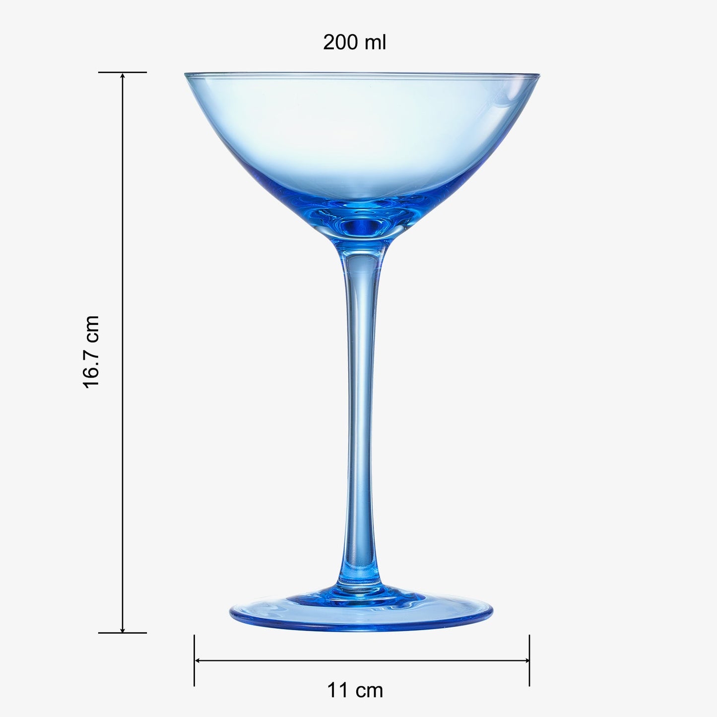 Colored Coupe Glasses Set of 6 | 12 oz