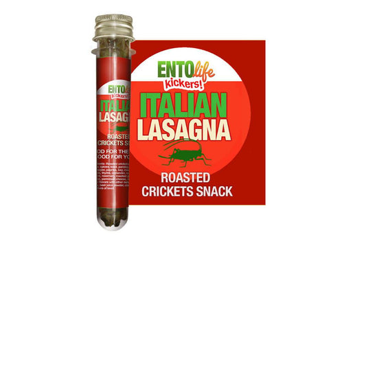 Italian Lasagna Roasted Cricket Snack Tubes - 6 x 10g