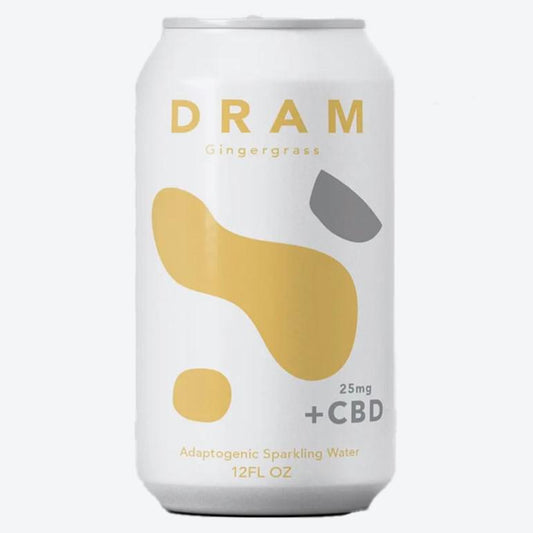 DRAM Apothecary - 'Gingergrass' Adaptogenic Sparkling Water +CBD (12OZ) by The Epicurean Trader