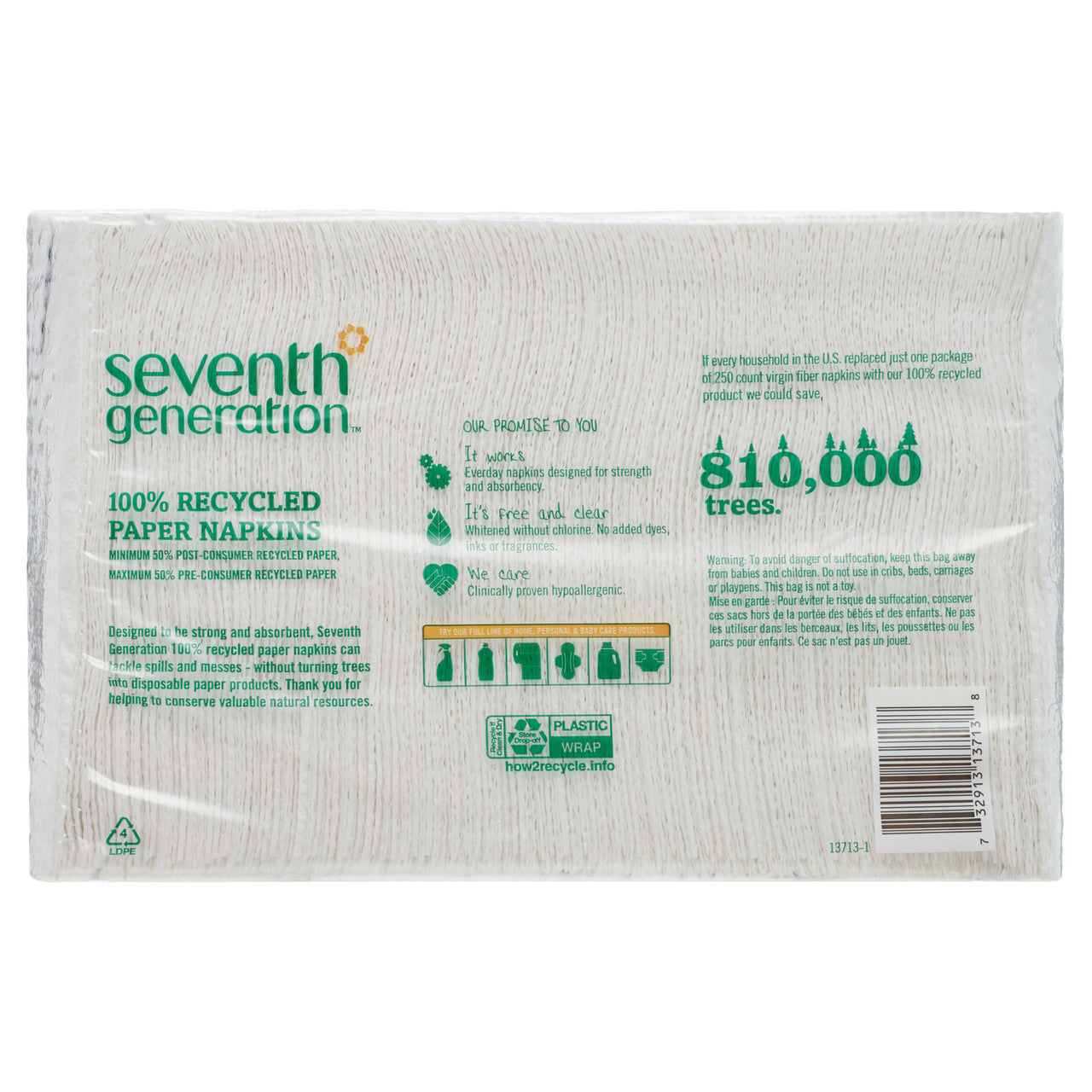Seventh Generation White Napkins Lunch (12x250 CT)-5