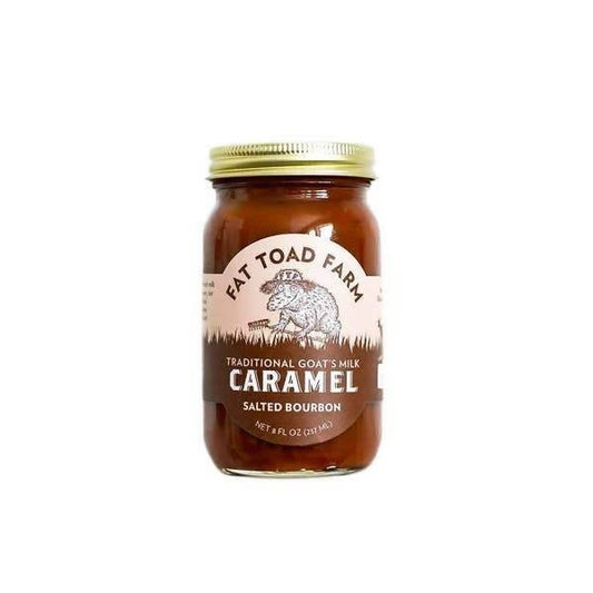 Fat Toad Farm Salted Bourbon Goat's Milk Caramel Jars - 12 x 8oz