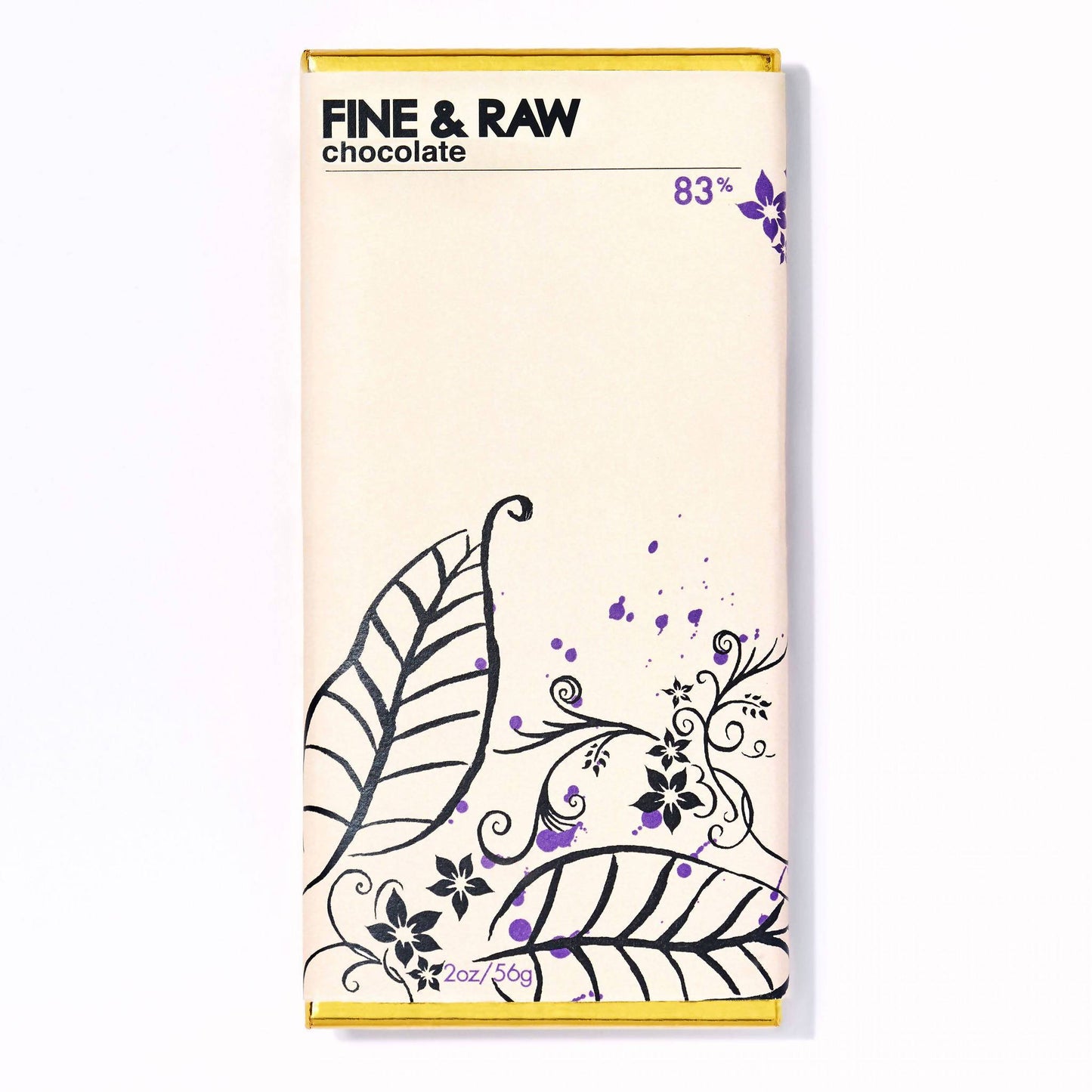 Fine and Raw Dark Chocolate Bars, Organic (83% Cocoa / Cacao) - 10 Bars x 2oz
