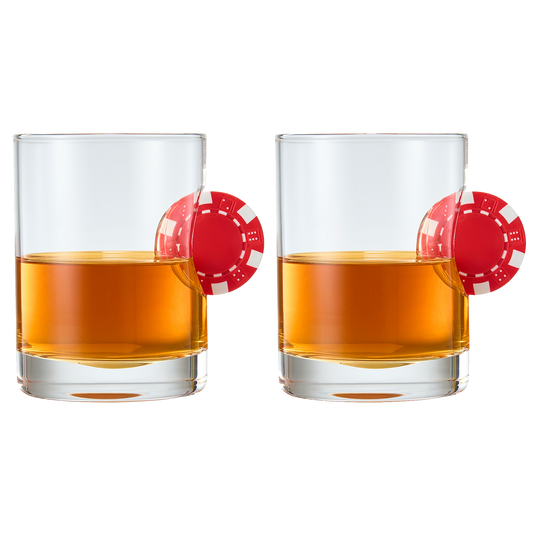 Poker Chip Whiskey & Wine Glasses | Set of 2