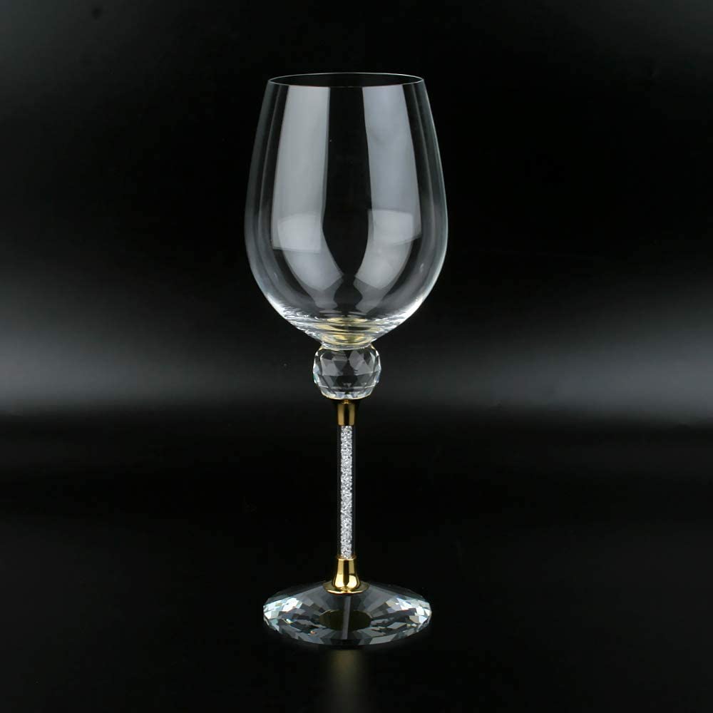 Rhinestone Studded Wine Glasses Set of 2