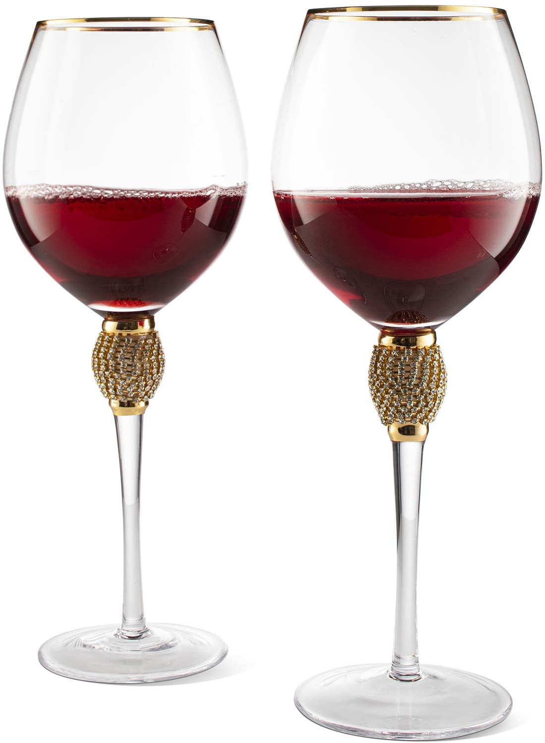 Large Diamond Wine Glasses Set of 2