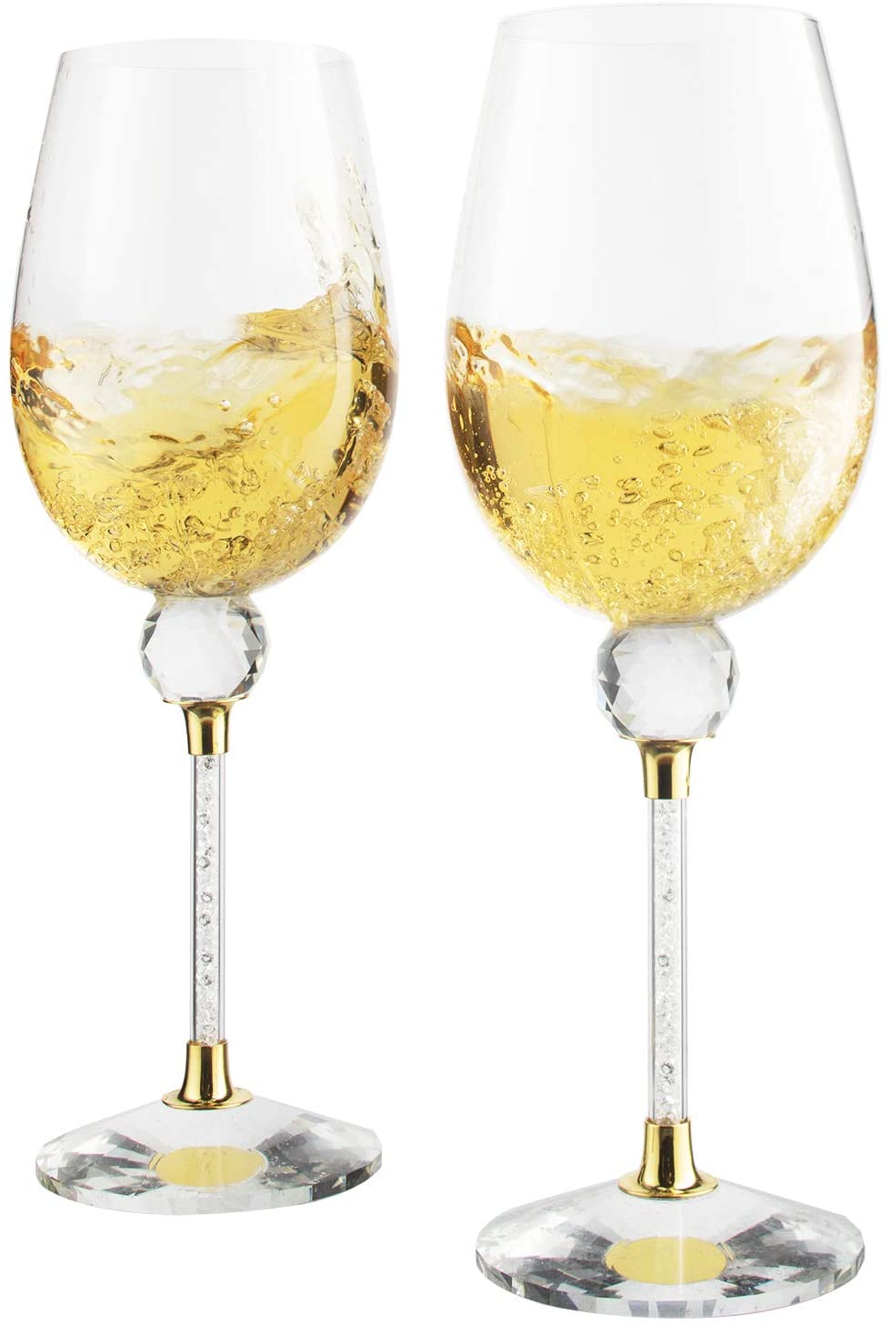 Rhinestone Studded Wine Glasses Set of 2
