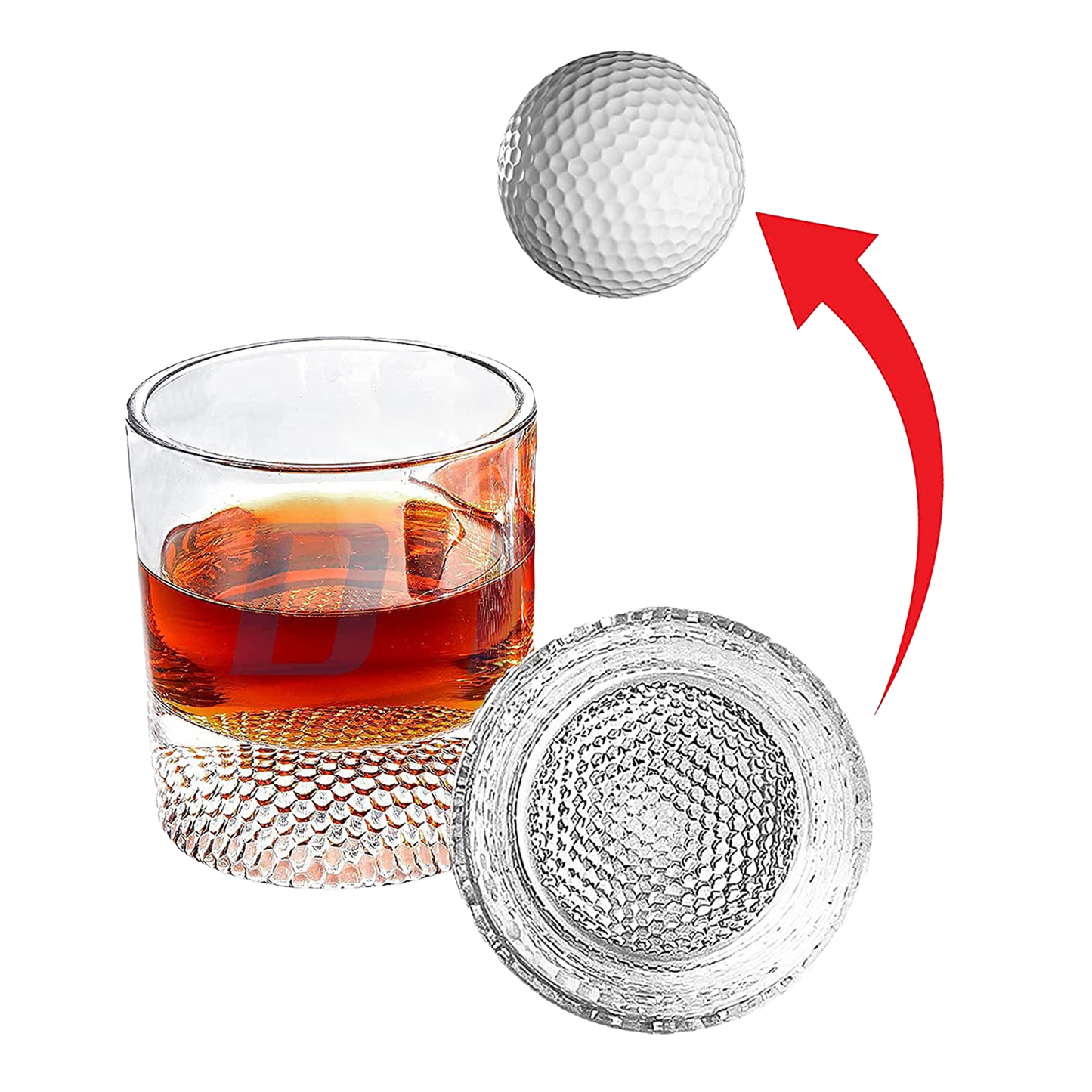 The Wine Savant Golf Ball Whiskey Glasses Set of 2