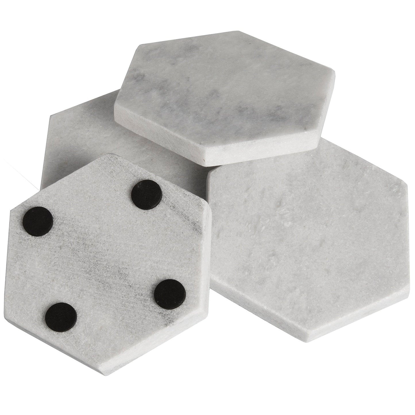 Grey Marble Hexagonal Coasters-2