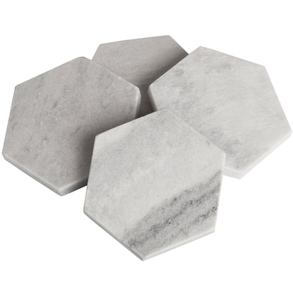 Grey Marble Hexagonal Coasters-3