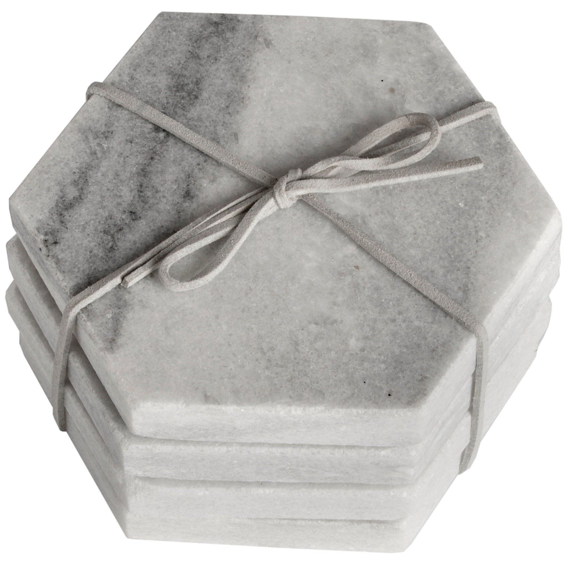 Grey Marble Hexagonal Coasters-1