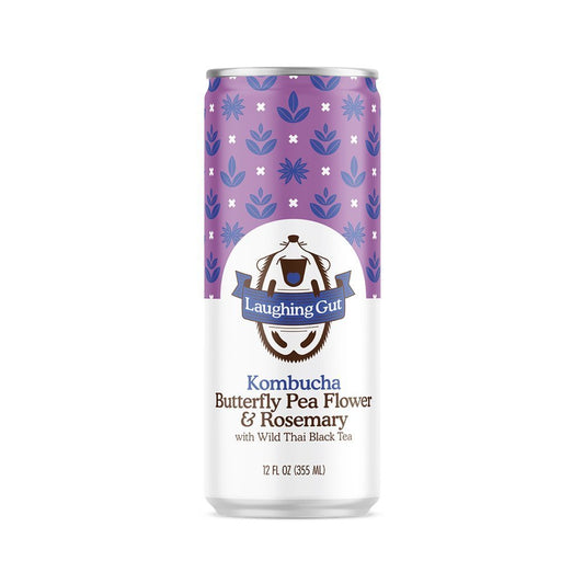 Laughing Gut Kombucha Butterfly Pea Flower & Rosemary - 12 Cans