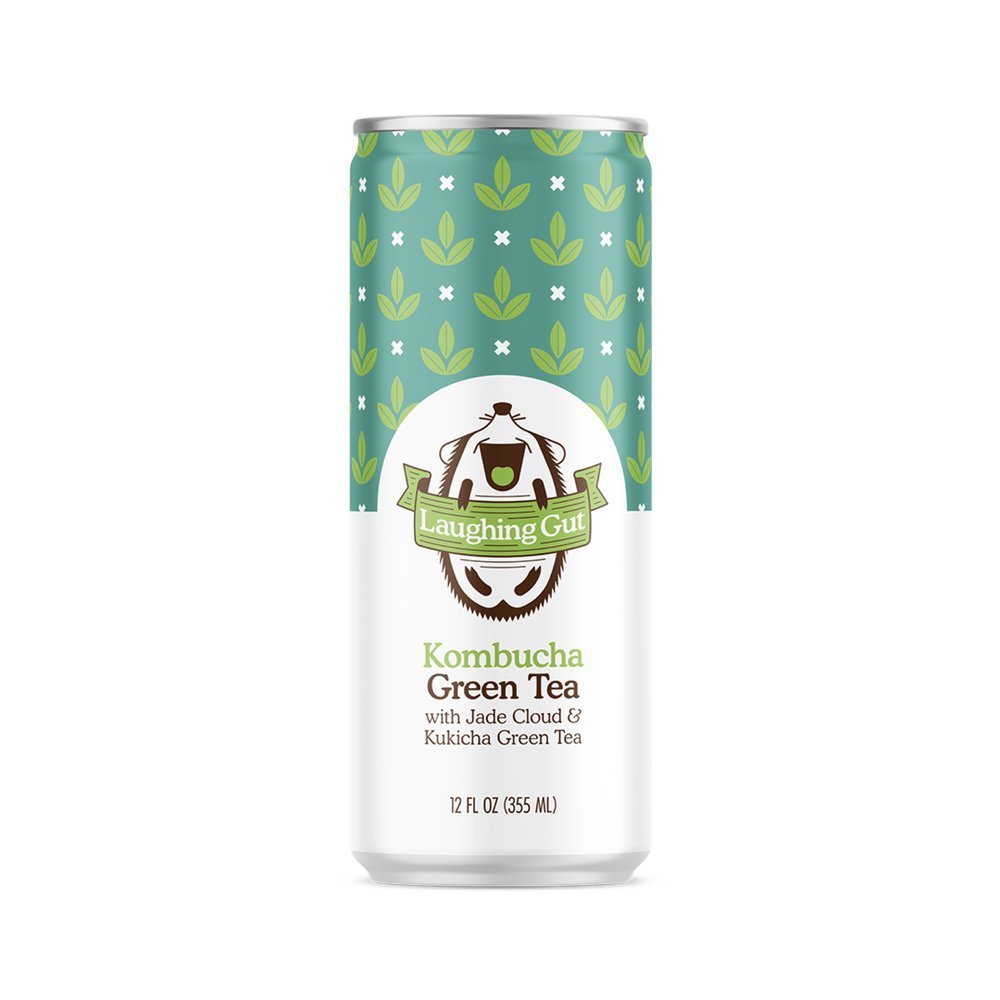 Laughing Gut Kombucha Green Tea - 12 Cans