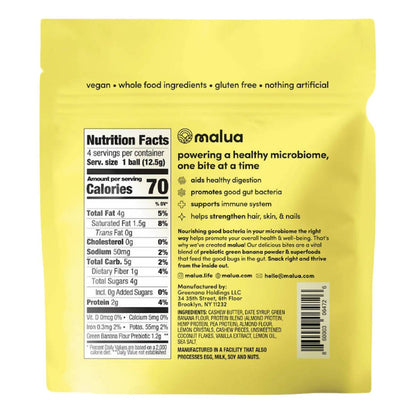 Malua Prebiotic Organic Gut Healthy Lemon Bites - 8  Bags x 1.8 oz
