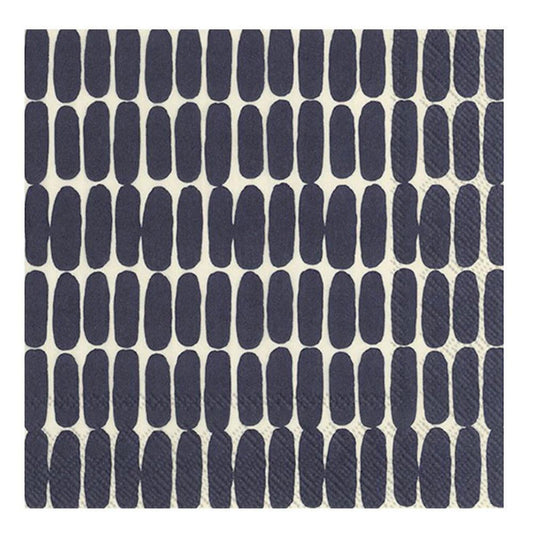 Marimekko - 'ALKU Linen Black' Paper 3-Ply Napkins (20CT)
