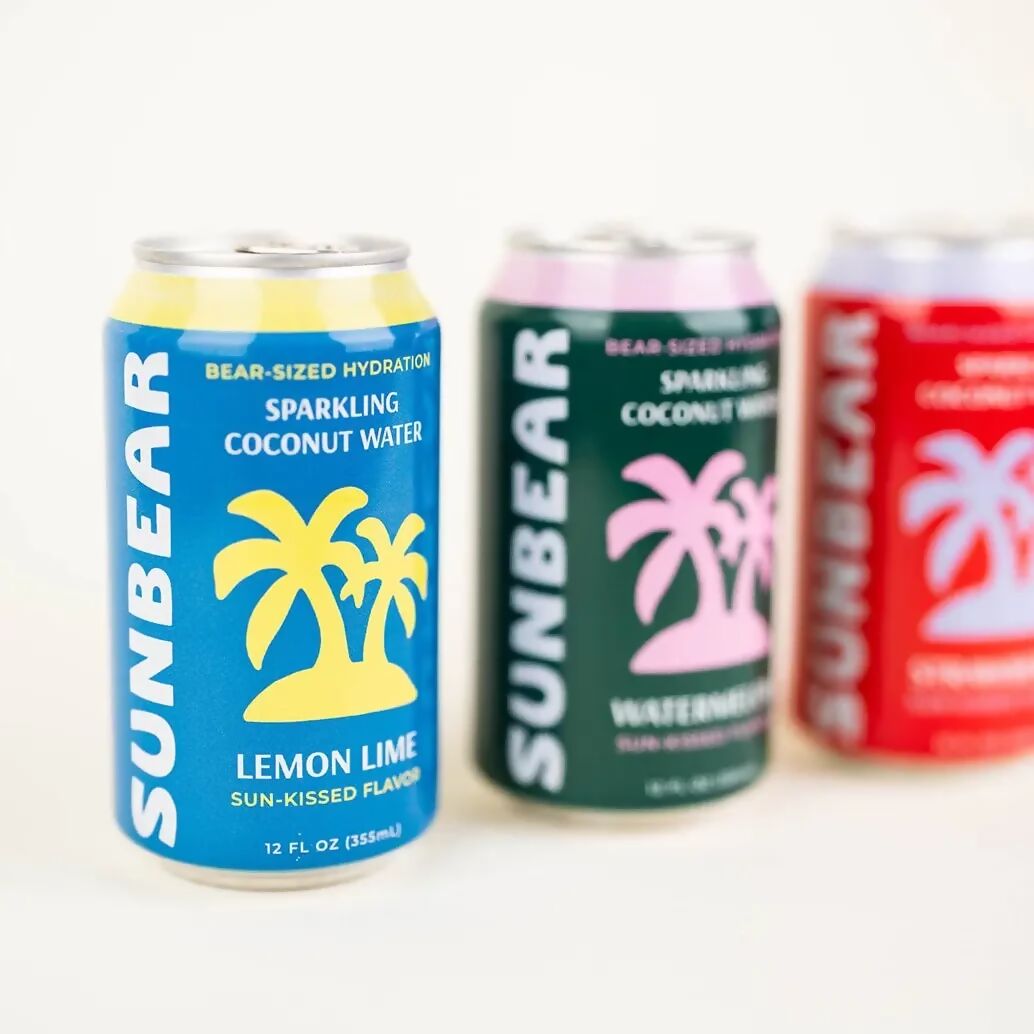 Sunbear Sparkling Coconut Water Lemon Lime Cans - 12 Cans