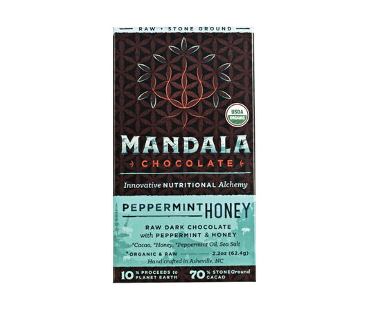 Organic 70% Cacao Peppermint Honey Chocolate Bar - 6 x 2.2oz