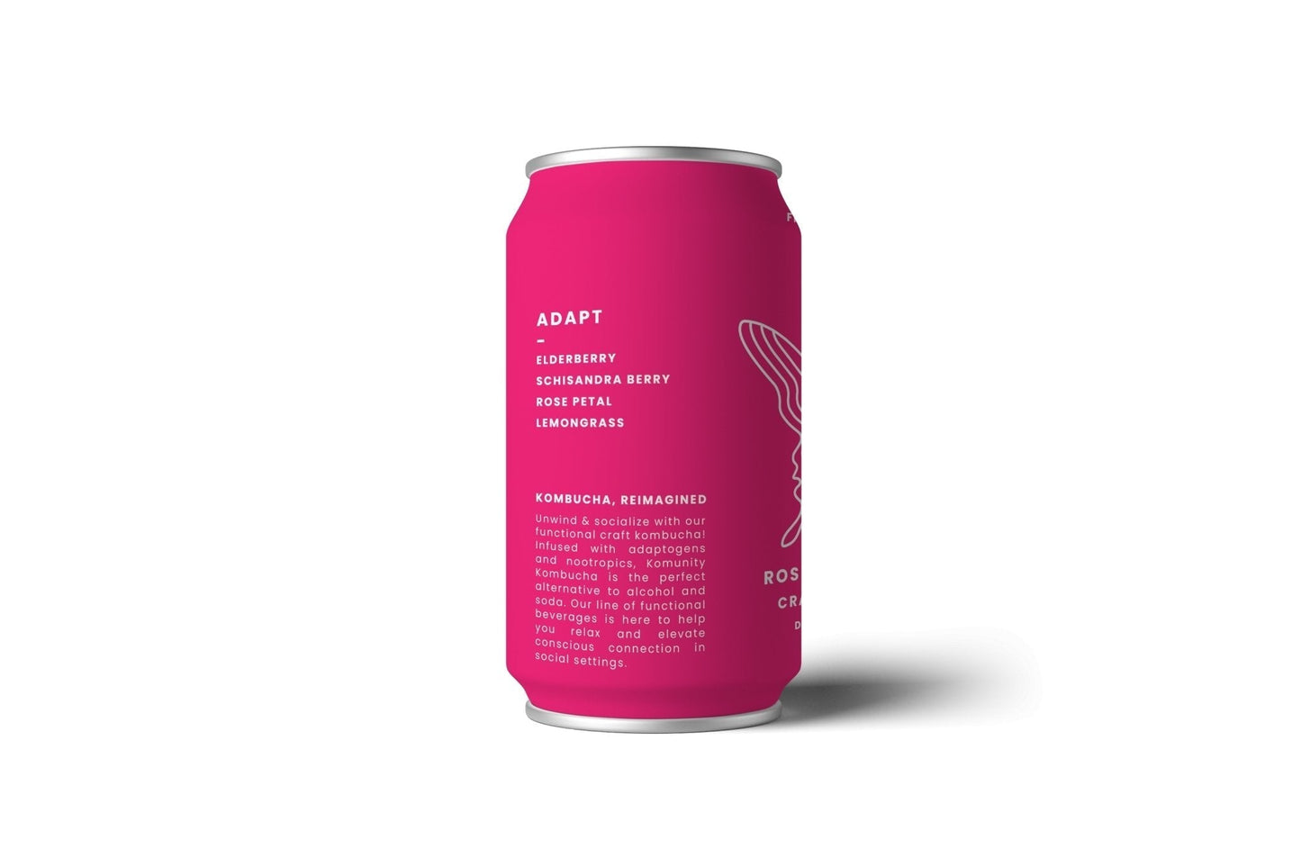 Komunity Kombucha "Adapt" Rose Petal Berry Kombucha - 24 x 12oz