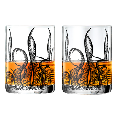 Octopus Tentacle Whiskey Glassware | Set of 2