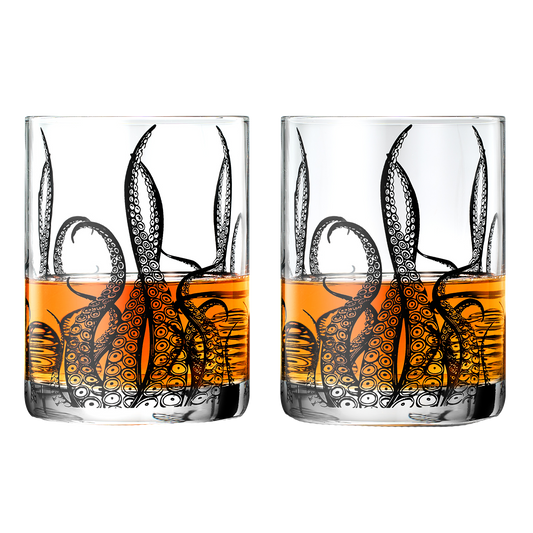 Octopus Tentacle Whiskey Glassware | Set of 2