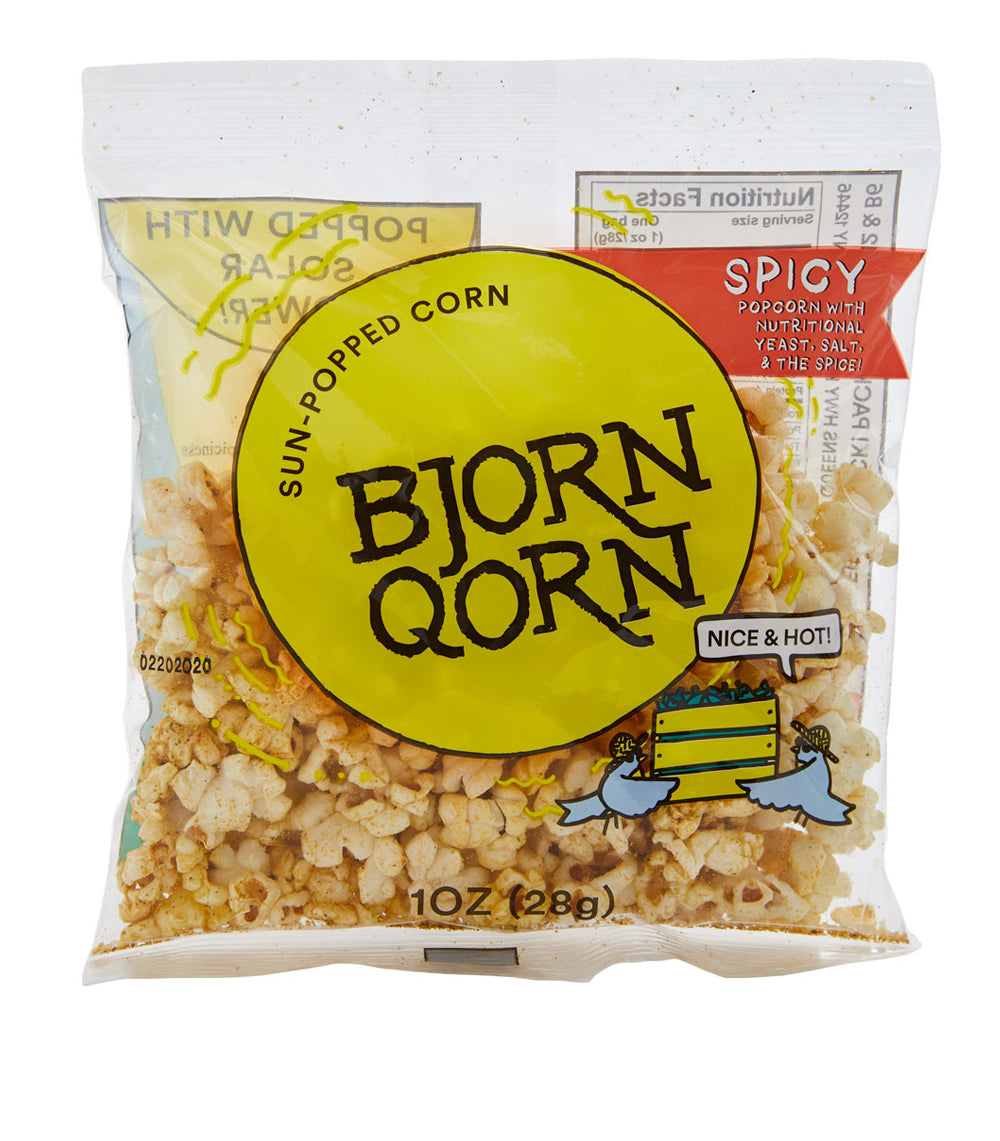 Bjorn Qorn Popcorn 30 Pack x 1oz bags case by Farm2Me