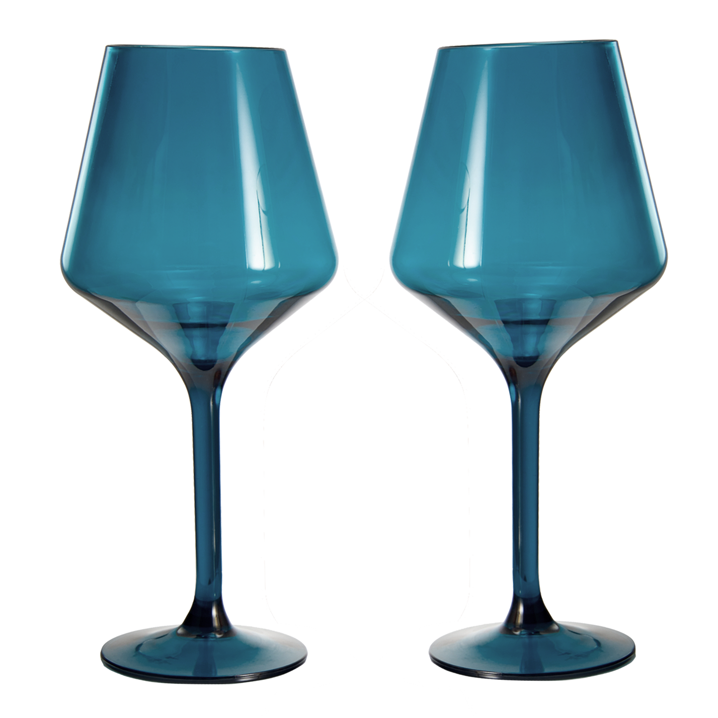 Muted Blue Floating Wine Glasses - Set of 2