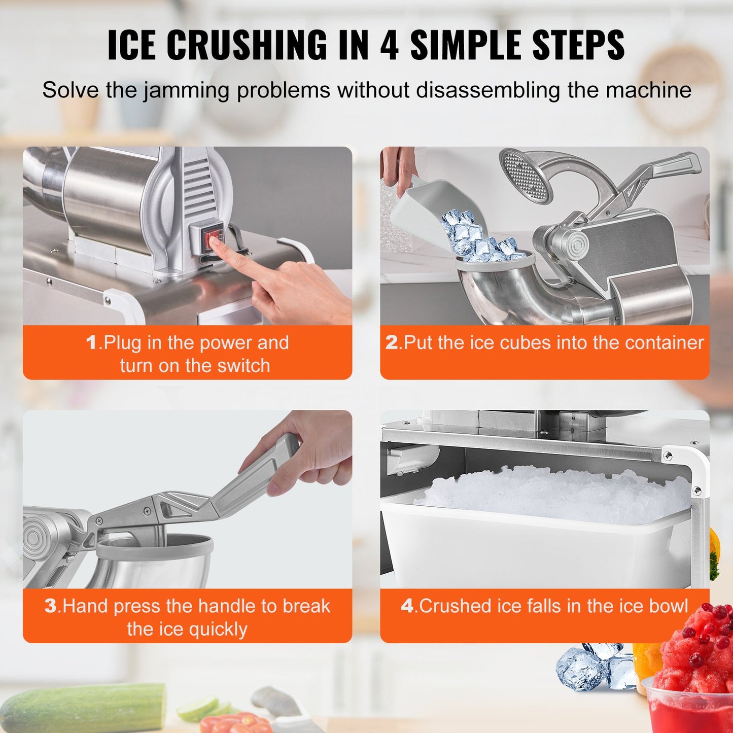 Ice Crushers Machine, 661lbs Per Hour-3