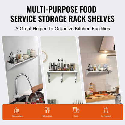 Wall Mounted Floating Shelving with Brackets-4